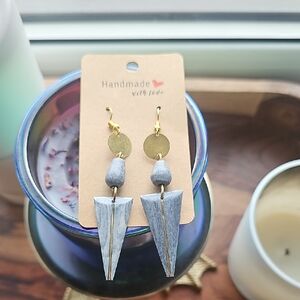 Handmade Geometric Earrings with Gold Accents